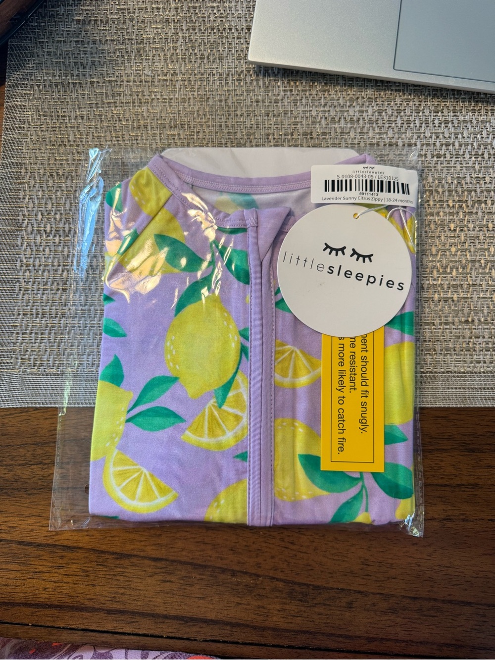 Little Sleepies Lavender Sunny Citrus Zippie